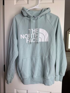 The North Face Men's Crewneck Hoodie in Light Mint with White Logo